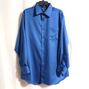 George - Long Sleeve Button Down Wrinkle Resistant Sateen Dress Shirt